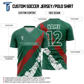 Custom Green Red-White Mexico Soccer Jersey